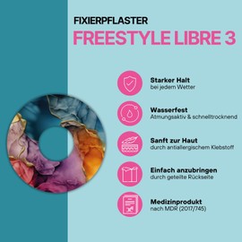 Diasticker® Motif Plasters for Freestyle Libre 3 Sensor (Pack of 10, Mix Pack - Fairy) | Waterproof - Skin-friendly - Breathable - Strong Hold | Fixation Plasters