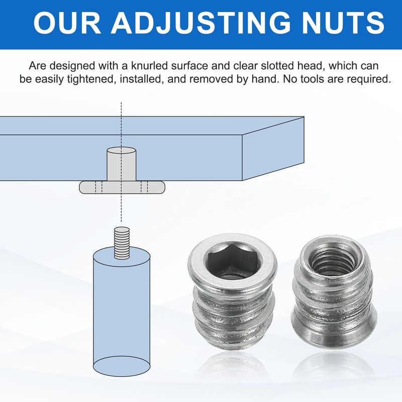 MECCANIXITY 4Pcs Threaded Inserts Nuts, M6x12mm Hex Socket Drive Nut