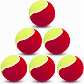 AXKAL Tennis Balls Bulk Orange for Kids Dogs Practice Low Compression Stage, Tennis Balls Non Slip Rubber Good for Beginner Training Ball Tool (6 Pack-Red)