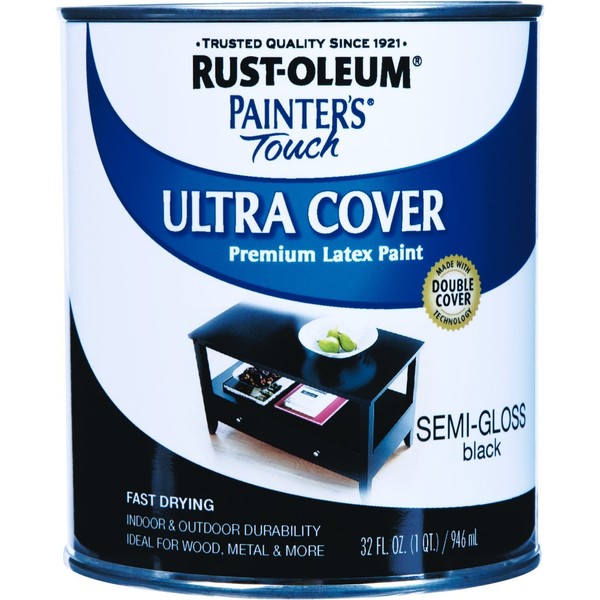 Painters Touch 1974-502 1 Quart Semi Gloss Black Painters Touch Multi-Purpose Paint