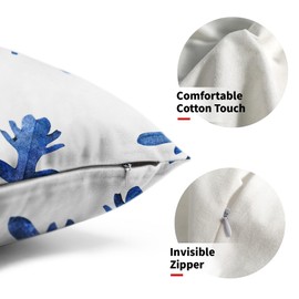 Blue Snow Flakes Winter Lumbar Pillow Covers 12X20 Inch Set of 2 Falling Snowflakes Crystal Christmas White Pillow Cases Xmas Holiday Pillowcase Rustic Cushion Case for Couch Sofa Porch Outdoor