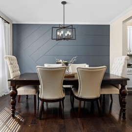 WBinDX Black Chandelier, 6-Light Modern Geometric Hanging Metal Chandeliers for Dining Room Kitchen Table Island Foyer Entryway Living Room Bedroom