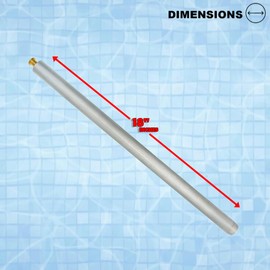 Poolzilla 10 Pack 18” Aluminum Tube with Brass Anchor for Pool Safety Cover Installation, Anchor Installation for Loose Ground or with Pavers, Extra Long