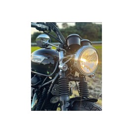 Motone XNM002W Turn Signal, Aluminum Billet, Black/Brass, 2 Pieces, M10 General Purpose