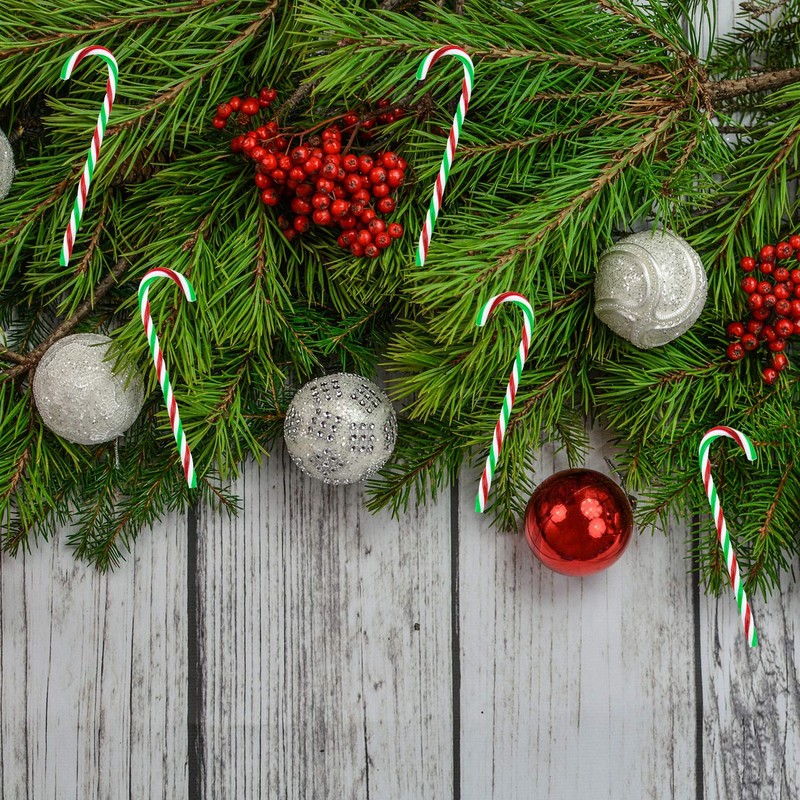 Red, Green and White Candy Cane Ornaments – 6 PCS