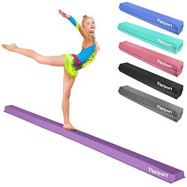 FBSPORT 8ft Balance Beam: Folding Floor Gymnastics Equipment PU Leather for Kids Adults,Non Slip Rubber Base, Gymnastics Beam for Training, Practice, Professional Home Training