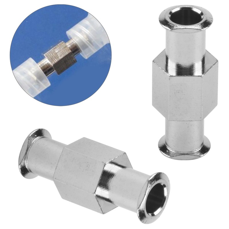 10Pcs Coupler Luer Syringe Connector Metal Double Joints Luer Lock