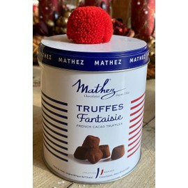French Chocolate Truffles Gift Tin Imported - Les Parisiennes Truffe Fantaisie Made in France Can of 250 Grams