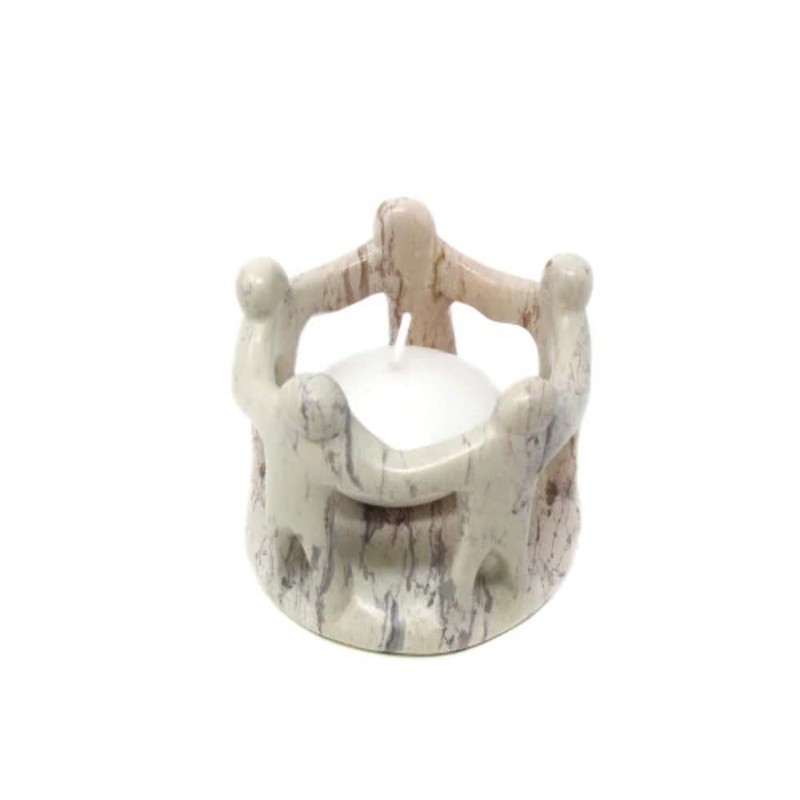 Global Crafts Natural Soapstone Circle of Friends