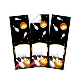 Minkocards 12 Gift Bags (Natural) + 12 Stickers Bowling Bowling Party Gift Bags for Party Bags Guest Gift Wrapping for Children's Birthday Girls Birthday Boys Birthday