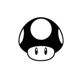 Mushroom 2PK Power UP Toad NOK Decal Vinyl Sticker |Cars Trucks Vans Walls Laptop|Black|3.2 x 3.0 in|NOK1259