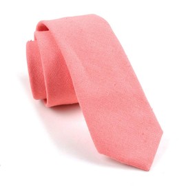 Elfeves Coarl Pink Mens Tie Awesome Quality Business Necktie for Wedding Party Groomsmen Guy