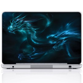 Meffort Inc 15 15.6 Inch Laptop Notebook Skin Sticker Cover Art Decal (Free Wrist pad) - Blue Dragon