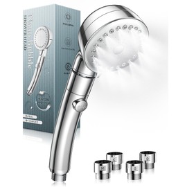 Anycee Shower Head, Micro Nano Bubble, 3D Premium, Angle Adjustment, Water Saving Shower Head, 3 Stage Modes, Ultra Fine Bubble, Shower Head, Pore Care, Dirt Removal, Beautiful Skin, Skin-friendly