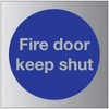 V Safety Fire Door Keep Shut Sign - 100mm x