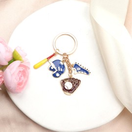 MUCOOS Baseball Keychain with Cute and Exquisite Pendants Such as Helmet, Baseball Glove, Bat, Gift for Baseball Sports Enthusiasts, Keyring Gift for Friends, Gym Bag Decoration, Fashionable Style