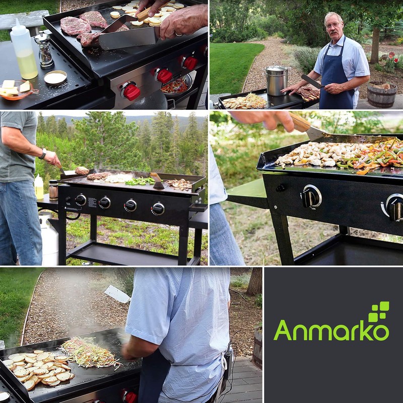 Anmarko Professional Griddle Spatula Set - Stainless Steel Metal Spatula