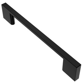 Alzassbg 10 Pack Matte Black Cabinet Pulls, 5 Inch(128mm) Hole Centers Cabinet Handles Kitchen Hardware Rectangle Pulls for Drawers and Cabinets AL3051MB