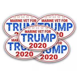 MARINE VET for TRUMP 2020 Trump Mini Bumper Stickers Decals 3" 5-pack