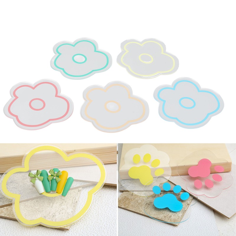 5pcs Nail Art Palette High Transparency Double Sided Thick Flower