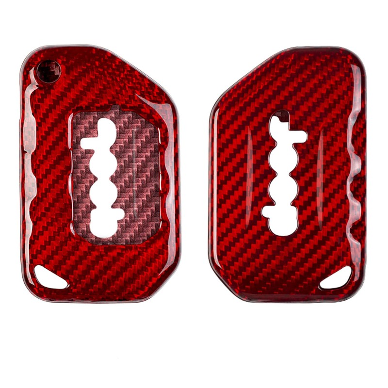 Genuine Carbon Fiber Key Fob Cover Case for Jeep Wrangler