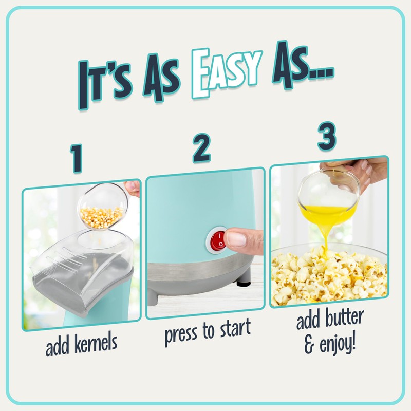 Nostalgia Air Popper Popcorn Maker – 16 Cups Oil-Free Pop