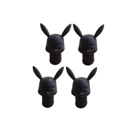 Valve Caps (4x) (Rabbit, Black)
