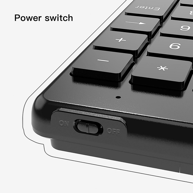 Bluetooth 5.1 Numeric Keypad 19 Keys Ergonomic Number Pads Battery