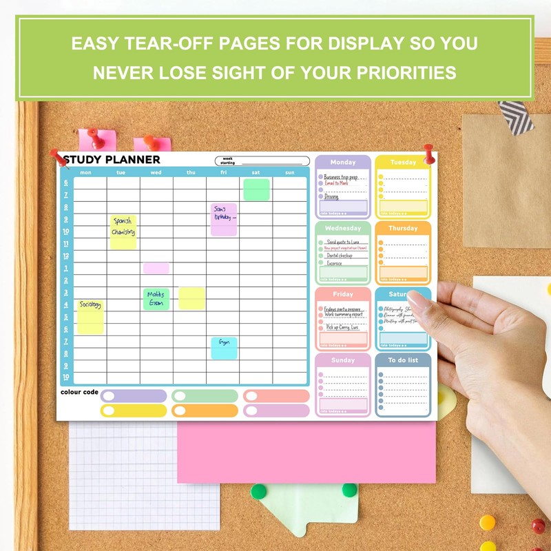 A4 Thick Study and Revision Planner Pad for Scheduling and