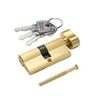 Solid Brass Lock Cylinder with 3 Brass Keys 63mm Door
