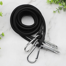ZHOUBIN 60 Inch Black Bungee Cords with Carabiner Hooks, 2Pcs