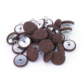 StitchPro 30 Pcs Bed Skirt Pins 0.8" Upholstery Tacks Twist Pins Headliner Pins for Bedskirts Slipcovers Armrest Covers and Upholstery.(Coffee, 30)