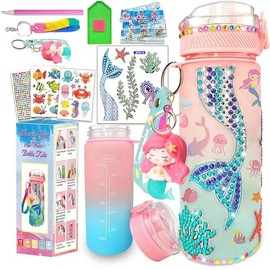 Kit de Manualidades para Niña, Diamond Painting para Niños de Botella Agua Decora Tu Propio Kit de Botellas de Agua con Botella Agua DIY y Pegatinas de Diamantes para Regalos de Navidad Niña 4-9 Años