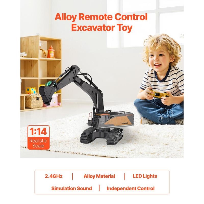 VEVOR Remote Control Excavator Toy, 15 Channel, 3 in 1