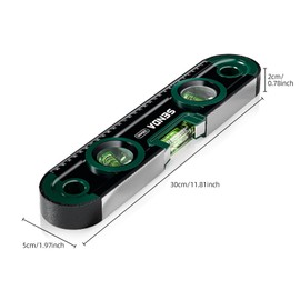 Magnetic Torpedo Level 12 Inch Shockproof Small Leveler Tool with 3 Bubble Spirit Level 45 90 180 Degree, Shock Resistant Construction Levelers for Hanging Pictures Install Shelf Home Renovation
