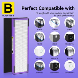 4 Pack FLT4850PT HEPA Filter B Pet Replacement Compatible with G-Guardian Air Purifier AC4825 AC4825E AC4850PT AC4300 AC4800 AC4900 AC4850,4 H13 True HEPA Filters & 10 Activated Carbon Pre-Filters