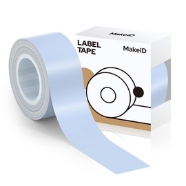 MakeID Label Maker Tape - Self-Adhesive Sticker Label Tape Refill Compatible with MakeID L1 Q1 Label Machine - Waterproof 6-Layer Laminated Film, Split-Back Design, 0.63"x13' (16mm x 4m)