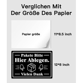 Putuo Decor Pakete Shelf Tin Sign - Weather-Resistant Metal Sign for Front Door, Delivery Note, 30 x 20 cm