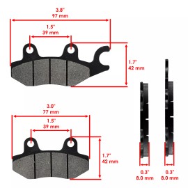 Caltric Front And Rear Brake Pads for Kawasaki ER400 EX400 Ninja 400 ABS 2018-2023