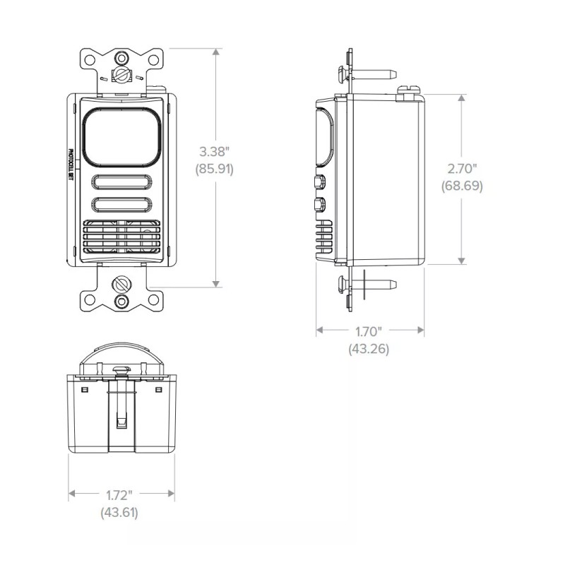 Hubbell Current LightHawk Dual Technology Wall Switch Occupancy Sensor, US/PIR,