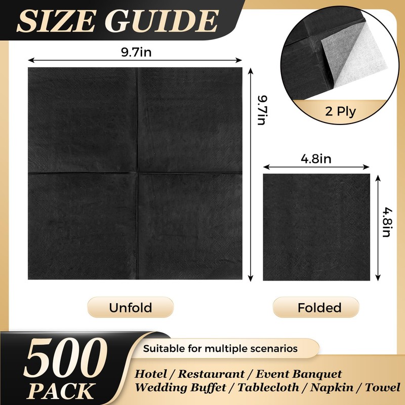 500 Pack Cocktail Napkins, Super Value Bulk
