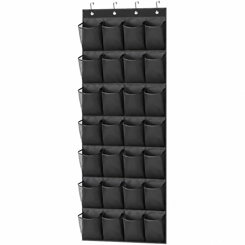Over-the-Door Shoe Organizer for Space-Saving Storage – Foldable Mesh Pockets