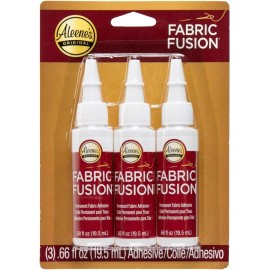 Unbranded Fabric Fusion Glue Permanent Adhesive For Leather Cotton Flannel .66fl oz. 3Ct