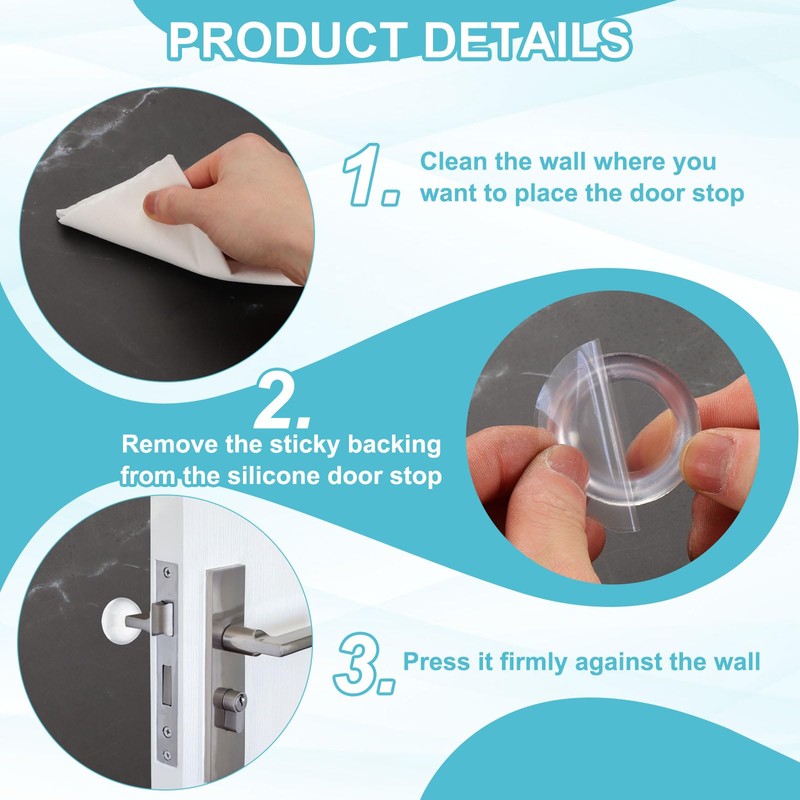 PATIKIL 2 Inch Door Stoppers for Wall Protector, 4 Pcs
