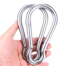 Large Carabiner Heavy Duty, 304 Stainless Steel Outdoor Carabiner Clip Spring Snap Hook,Set of 2