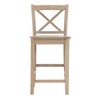 Linon Greywash Torino Rustic X Backed, Counter Height Stool