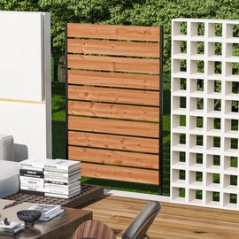 Modern Shade 5' x 3' Wood Privacy Fence Screen (1 Panel) Natural Wood, Outdoor Privacy Fence Panel for Deck Balcony, Conceals Trash Cans Air Conditioner, Ultimate Fence Privacy Screen