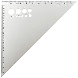 Ludwig Precision 12" 45-90-Degree Aluminum Drafting Triangle, 83112