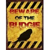 Finger prints - Beware of the budgie - Vintage Metal Wall Sign