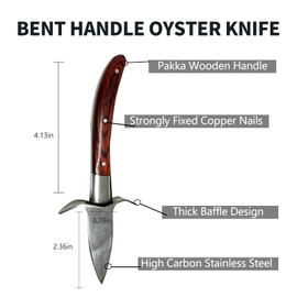 ELAORY Oyster Shucker, Oyster Shucking Knife for Oyster Clam Pearl Shell Shucking, 2 Set Oyster Shucking Tool Kit, 2 Stainless Steel Oyster Knifes with Wooden Handle 2 Pairs Oyster Shucking Gloves